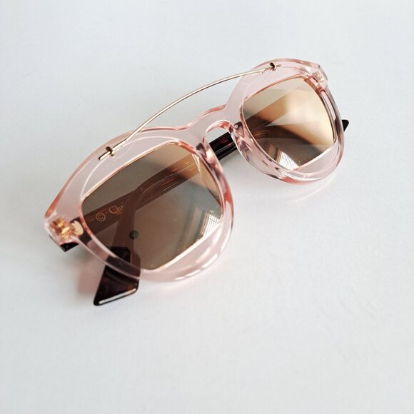 Christian Dior Mania 1 Sunglasses in rose gold and pink with brown lenses - Picture 3 of 16